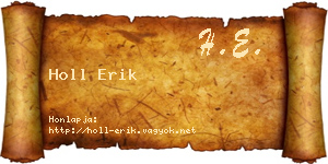 Holl Erik névjegykártya